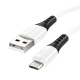 Кабель HOCO X82 USB to Micro 2.4A, 1m, silicone, silicone connectors, White