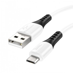 Кабель HOCO X82 USB to Micro 2.4A, 1m, silicone, silicone connectors, White