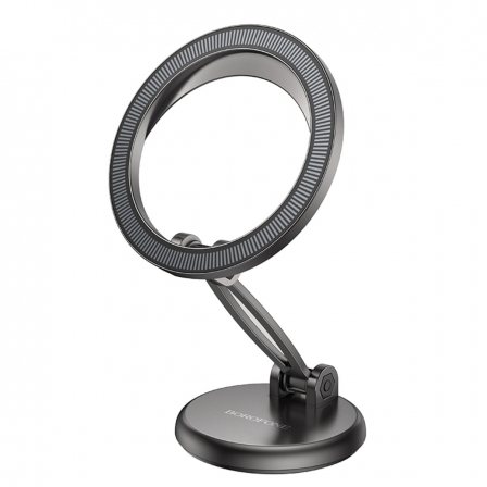 Автотримач для телефона BOROFONE BH114 Star metal ring magnetic car holder (center console) Metal Gray