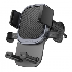 Автотримач для телефона BOROFONE BH120 Delightful one-button car holder (air outlet) Black Gray