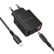 Мережевий зарядний пристрій BOROFONE BA98A Ilustre PD30W (2C1A) charger with digital display set (C to iP) (EU) Black
