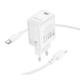 Мережевий зарядний пристрій BOROFONE BN28 Fuente single port PD30W charger set (C to iP) (EU) White