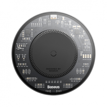 Бездротовий зарядний пристрій Baseus Simple 2 Wireless Charger 15W Cluster Black（Include: Cable Type-C To Type-C 24W 12V/2A 1m C