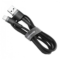 Кабель Baseus Cafule Cable USB For Lightning 2.4A 0.5m Gray+Black