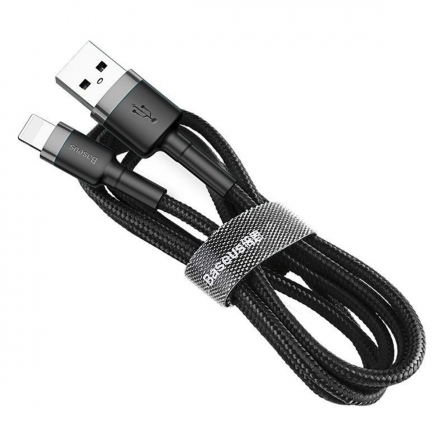 Кабель Baseus Cafule Cable USB For Lightning 2.4A 0.5m Gray+Black