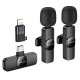 Бездротова мікрофонна система BOROFONE BFK15 Dual-mic lavalier wireless digital microphone (iP/Type-C) Black