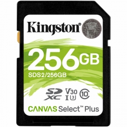 Карта пам'яті SDXC (UHS-1 U1) Kingston Canvas Select Plus 256Gb class 10 V10 (R-100MB/s)