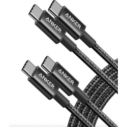 Кабель USB Type-C Anker Nylon USB-C to USB-C Fast Charging Cable 60W 1.8m 2 шт. Black (B8753011)   