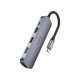 Мультипортовий адаптер Hoco HB27 Type-C to HDTV+USB3.0+USB2.0х2+PD (6931474769329)
