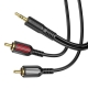 Аудіокабель BOROFONE BL11 3.5mm to double RCA audio cable Black