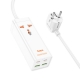 Мережевий подовжувач HOCO AC10A Barry PD65W GaN (2C2A with 1 socket) desktop charger White