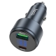Автомобільний зарядний пристрій HOCO Z57B Glorious 63W dual-port digital display PD45W+QC3.0 car charger Metal Gray