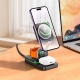 Бездротовий зарядний пристрій HOCO CQ10 Consuelo folding 3-in-1 wireless fast charger Black