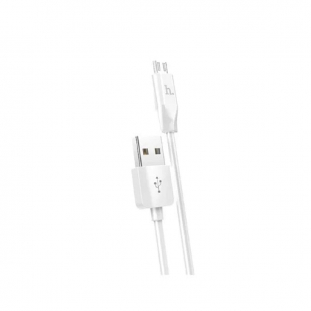 Кабель HOCO X1 USB to Micro  2.4A, 2m, PVC, PVC connectors, White