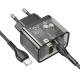 Мережевий зарядний пристрій HOCO N34 Dazzling dual-port PD20W+QC3.0 charger set(Type-C to Type-C) Transparent Black