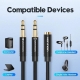 Аудіокабель Vention 2*3.5mm Male to 4 Pole 3.5mm Female Audio Cable 0.3M Black ABS Type (BBTBY)