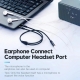 Аудіокабель Vention 2*3.5mm Male to 4 Pole 3.5mm Female Audio Cable 0.3M Black ABS Type (BBTBY)
