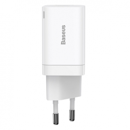 Мережевий зарядний пристрій Baseus Super Si Pro Quick Charger C+U 30W EU White