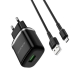 Мережевий зарядний пристрій BOROFONE BA36A High speed single port QC3.0 charger set 18W(Micro) Black