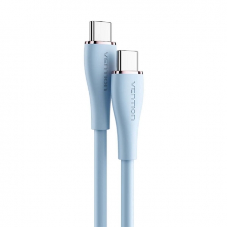 Кабель Vention USB 2.0 C Male to C Male 5A Cable 1M Light Blue Silicone Type (TAWSF)