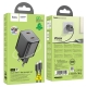 Мережевий зарядний пристрій HOCO N42 Elogiado dual-port PD45W(2C) charger set(C to iP) Black