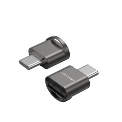 Картридер Vention USB 2.0 Type-C MicroSD Card Reader Gray Zinc Alloy Type