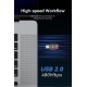Картридер Vention USB 2.0 Type-C MicroSD Card Reader Gray Zinc Alloy Type