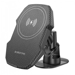 Автотримач для телефона з БЗП BOROFONE BH216 Adelante magnetic wireless fast charging car holder(center console) Black