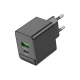 Мережевий зарядний пристрій BOROFONE BAS14A Erudite PD20W+QC3.0 charger(EU) Black