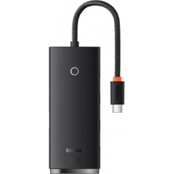USB-хаб Baseus Lite Series 4-Port Type-C HUB Adapter Type-C to USB 3.0*4 25cm WKQX030301 Black