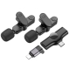 Бездротова мікрофонна система BOROFONE BFK12 Trophy lavalier wireless digital microphone(iP/Type-C) Black