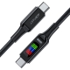 Кабель ACEFAST C7-03 Type-C to Type-C 5A, 100W, 1.2m, nylon, zinc connectors, LED, Black