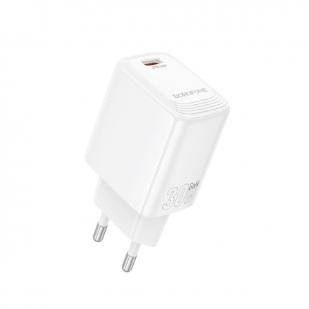 Мережевий зарядний пристрій BOROFONE BN28 Fuente single port PD30W charger (EU) White