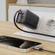 Мережевий зарядний пристрій ACEFAST A111 PD67W GaN charger(2*USB-C+USB-A) with retractable cable Black