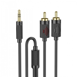 Аудiокабель HOCO UPA28 3.5 double lotus RCA audio cable Black