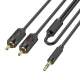 Аудiокабель HOCO UPA28 3.5 double lotus RCA audio cable Black