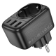 Мережевий фільтр BOROFONE BAC14 Wide 1-socket wall outlet (1C2A) (EU/GER) Black