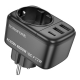Мережевий фільтр BOROFONE BAC14 Wide 1-socket wall outlet (1C2A) (EU/GER) Black