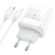 Мережевий зарядний пристрій HOCO C104A Stage single port PD20W charger set (C to iP)(EU) White