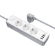 Мережевий подовжувач BOROFONE BAC9 Power 3-position socket(PD20W/1C3A)(EU/GER)(L3M) White