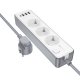 Мережевий подовжувач BOROFONE BAC9 Power 3-position socket(PD20W/1C3A)(EU/GER)(L3M) White