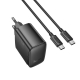 Мережевий зарядний пристрій HOCO CS63A Bright PD65W(1A1C) charger set (C to C)(EU) Black