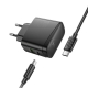 Мережевий зарядний пристрій HOCO CS63A Bright PD65W(1A1C) charger set (C to C)(EU) Black