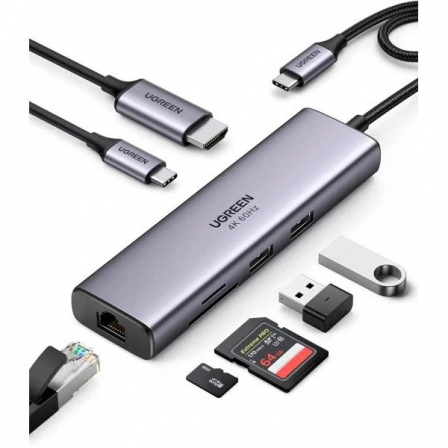 Мультипортовый адаптер UGREEN CM512 Gray (60515)