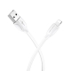 Кабель BOROFONE BX19 USB to iP 2.4A, 1m, PVC, TPE connectors, White