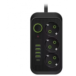 Сетевой фильтр F09U 4USB 3AC 16A Black