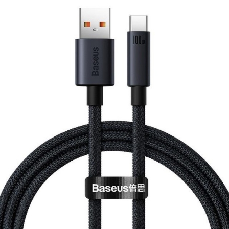 Кабель Baseus USB C 100 Вт ультра швидка зарядка 1 м Black (CAJY010401)