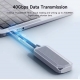 Кабель HAGiBiS USD4 USB-C to Type-C USB4.0 Data Cable 40Gbps Video 8K 60Hz PD240W 13см Black