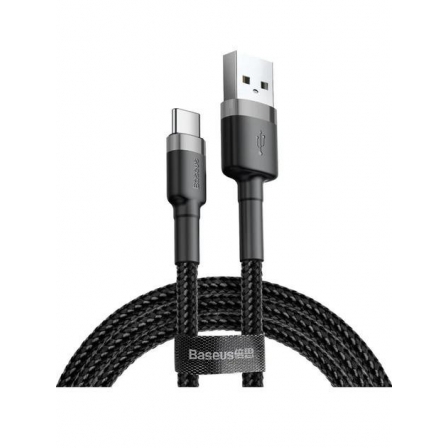 Кабель Baseus Cafule USB to Type-C 100 см grey/black 3A, (CATKLF-EG1)