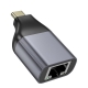 Перехідник HOCO UA35 Type-C to RJ45 adapter Metal Gray